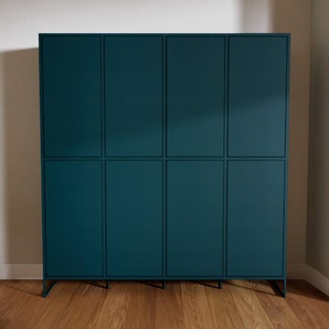 Aktenschrank Blaugrün - Flexibler Büroschrank: Türen in Blaugrün - Hochwertige Materialien - 156 x 168 x 34 cm, Modular