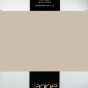 Spannbettlaken JANINE ELASTIC 5002/ Bettlaken B/L: 180-200 cm x 200 cm (1 St.), Jersey-Elasthan, 35 cm, beige Bettlaken Betttücher Laken mit Rundumgummizug