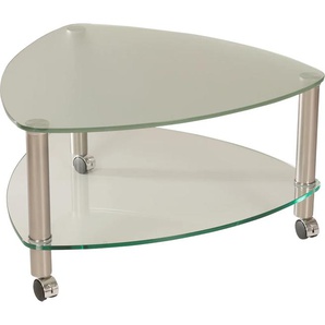 Couchtisch VIERHAUS Kel Tische B/H/T: 80 cm x 45 cm x 80 cm, Tischplatte 80 x 80, farblos Couchtisch Glas-Couchtische Couchtisch, mit Ablage, rollbar