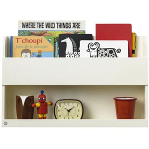 Wandregal fürs Hochbett als Nachttisch-Ersatz, soft-weiß, aus Holz, 33 x 53 x 12 cm, von Tidy Books