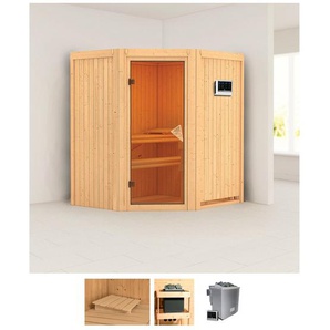KARIBU Sauna Tomma Saunen 4,5-kW-Bio-Ofen mit externer Steuerung beige (naturbelassen) Saunen