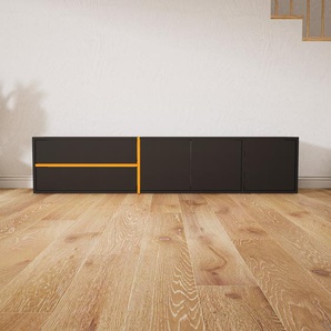 Lowboard Graphitgrau - TV-Board: Schubladen in Graphitgrau & Türen in Graphitgrau - Hochwertige Materialien - 190 x 41 x 34 cm, Komplett anpassbar