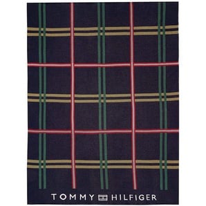 Tommy Hilfiger Plaid Sporty Checks , Dunkelblau , Textil , Karo , 130x170 cm , Wohntextilien, Decken, Plaids