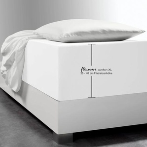 Spannbettlaken FLEURESSE Comfort XL Bettlaken B/L: 140-160 cm x 200-220 cm (1 St.), Mako-Jersey, 40 cm, weiß Bettlaken Betttücher Laken mit Elasthan für besonders hohe Matratzen
