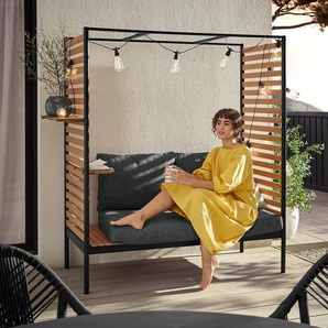 Outdoor-Lounge »Elin« mit flexiblen Sitzelementen und Einhängregalen - schwarz -