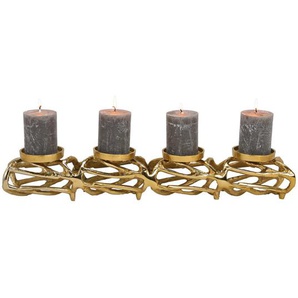 Adventskerzenhalter , Gold , Metall , 61x9x10 cm , Dekoration, Windlichter & Kerzenhalter, Kerzenhalter