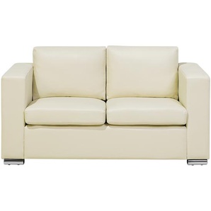 Sofa Beige Spaltleder 2-Sitzer Minimalistisch Wohnzimmer
