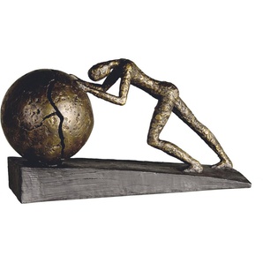 Casablanca by Gilde Dekofigur »Skulptur Heavy Ball« (1 St), Dekoobjekt, Höhe 22 cm, mit Spruchanhänger, Wohnzimmer