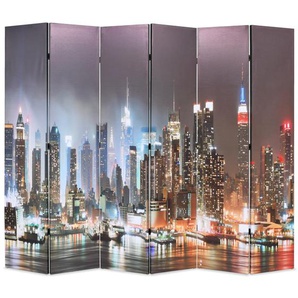 Raumteiler klappbar 228 x 170 cm New York bei Nacht