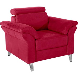 Sessel SIT&MORE Gr. Luxus-Microfaser ALTARA NUBUCK, mit Kopfteilverstellung, B/H/T: 101 cm x 84 cm x 93 cm, rot (cherry) Polstersessel Einzelsessel Sessel inklusive Federkern und Kopfteilverstellung