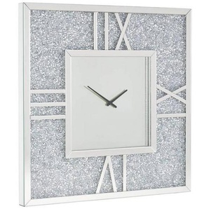 Xora Wanduhr , Silber , Glas , 101x101x6.7 cm , Hintergrundbeleuchtung , Dekoration, Uhren, Wanduhren