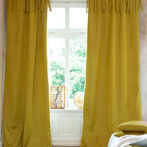 Faux-Silk-Vorhang goldgelb - bunt - Vorhang: 100 % PES, Futterstoff: 100 % Baumwolle - Vorhänge - Gardinen - Schlaufenschals