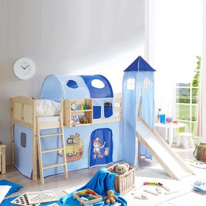 Kinderhochbett aus Kiefer Massivholz Piraten Design