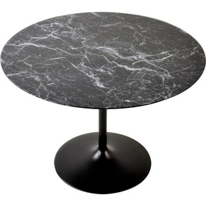 Esstisch SALESFEVER Tische B/H/T: 110 cm x 75 cm x 110 cm, Schwarz, schwarz Esstisch Runde Esstische Küchentische Tisch Tischplatte in Marmoroptik