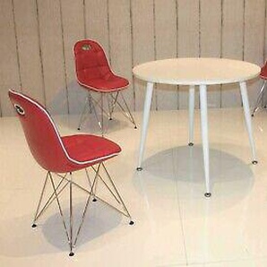 Tischgruppe Rot Weiß Essgruppe Esszimmergruppe Schalenstuhl Modern Design A7