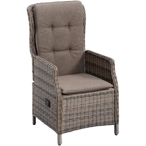 MERXX Gartenstuhl Riviera (1 St), Polyrattan, verstellbar, natur, inkl. Auflage