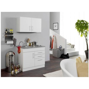 Mini-Küchenzeile TERAMO-03 Weiß B x H x T ca. 100 x 200 x 60cm