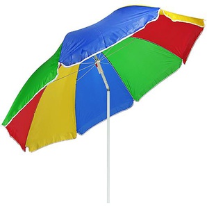 Sonnenschirm Gartenschirm Höhenverstellbar Sonnenschutz rund Regenbogenfarben Ø225xH190cm inkl.Tasche
