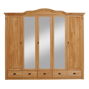 Schlafzimmerschrank aus Kiefer Massivholz Spiegeltüren