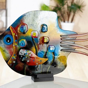 GILDE GLAS art Dekofigur »Skulptur Fisch Fresh Flowers« (1 St), bunt, Glas