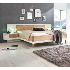 Modernes Bettsystem in Asteiche Bianco Weiß