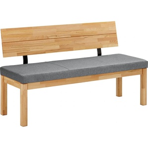 Sitzbank SCHÖSSWENDER Roberto Sitzbänke Gr. B/H/T: 130 cm x 83 cm x 52 cm, Polyester, grau (grau, kernbuche) Holzbänke Sitzbänke Massivholz