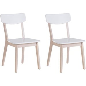 Esszimmerstuhl Set Weiß im skandinavischen Stil 2 Stücke