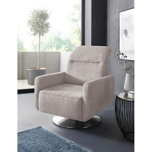 Drehsessel SIT&MORE Sessel Luxus-Microfaser ALTARA NUBUCK, mit Kopfteilverstellung, B/H/T: 78 cm x 86 cm x 100 cm, beige Drehsessel inklusive Kopfteilverstellung, mit Federkern