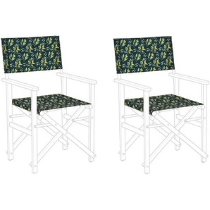 Stoffbezüge für Gartenstühle Dunkelgrün aus Polyester mit Olivenmuster Olivenzweigen Gartenausstattung Outdoor Garten Accessories