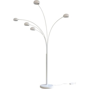 SalesFever Stehlampe Flemming, Dimmer, ohne Leuchtmittel, 5 bewegliche Arme, Dimmschalter, echter Marmorfuß