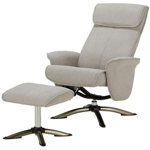 Fernsehsessel mit Hocker - grau - 76 cm - 105 cm - 81 cm | Möbel Kraft