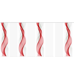 Schiebevorhang Set 8tlg. | rot | 60 cm | 245 cm |