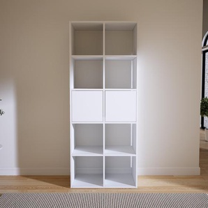 Regalsystem Weiß - Flexibles Regalsystem: Türen in Weiß - Hochwertige Materialien - 79 x 195 x 47 cm, Komplett anpassbar