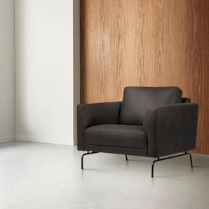 Sessel PLACES OF STYLE Greeley Kunstleder, B/H/T: 93 cm x 82 cm x 95 cm, grau Einzelsessel Sessel mit schwarzen Metallfüßen