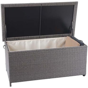 Poly-Rattan Kissenbox HWC-D88, Gartentruhe Auflagenbox Truhe ~ Premium grau, 51x100x50cm 170l