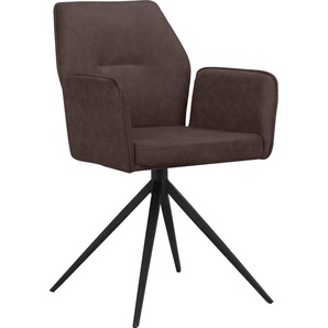 Places of Style Esszimmerstuhl Ozias (2 St), Sitz und Rücken gepolstert, Gestell aus Metall schwarz, Sitzhöhe 50 cm