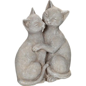 Dekofigur AMBIENTE HAUS Katzenpärchen Dekofiguren grau Figuren Skulpturen Dekofiguren Höhe 15 cm
