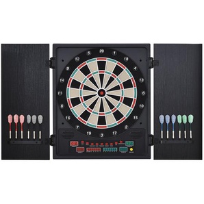 HOMCOM Elektronische Dart-set, Dartboard, Dartscheibe mit 12 Darts, Schwarz+Weiß, 27 Spiele und 202 Trefferoptionen für 8 Spieler, 51 x 6,5 x 57 cm