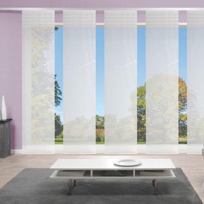Schiebegardine 5ER SET ROM, Vision S, Paneelwagen (5 St), halbtransparent, HxB: 260x60, Schiebevorhang 5er Set Uni
