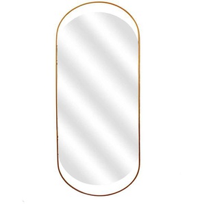 Garderoben Spiegel in Messingfarben oval