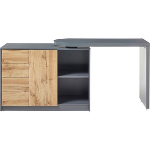 MCA furniture Schreibtisch Mantua, mit Regalschrank, Tischplatte Schwenkbar B/H/T: 108 cm x 77 42 grau Schreibtische Bürotische und Büromöbel