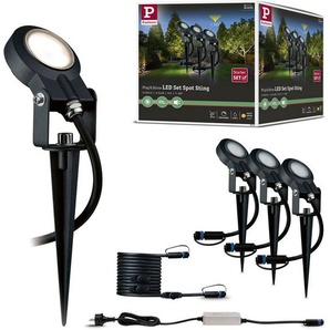 Paulmann LED Gartenstrahler »Outdoor Plug & Shine Spot Sting Starterset«, Plug & Shine, LED fest integriert, Warmweiß, IP67, 3000K