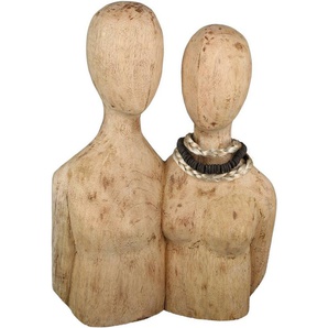 Casablanca by Gilde Dekofigur »Skulptur Pair, natur« (1 St), Dekoobjekt, aus Holz, Höhe 37 cm, Wohnzimmer