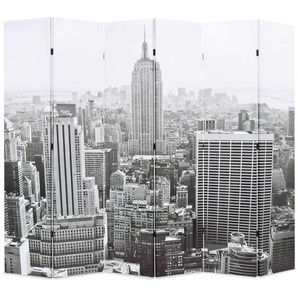 Raumteiler klappbar 228 x 170 cm New York bei Tag Schwarz-Weiß