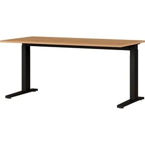 Schreibtisch GERMANIA GW-Agenda Tische Gr. B/T: 160 cm x 80 cm, schwarz (grandson, eiche, nachbildung, schwarz, schwarz) Schreibtische Tisch mechanisch höhenverstellbar