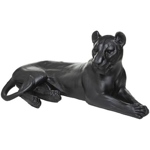 Figur liegender Leopard Schwarz, H.38 cm Unisex