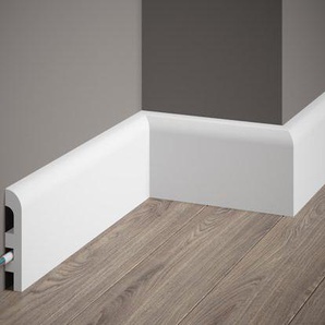 Mardom Decor - ScratchShield® I MD355P weiss lackierte Sockelleiste Fußbodenleiste 200 x 9,7 x 2 cm