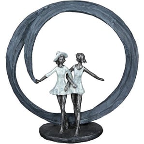 Dekofigur CASABLANCA BY GILDE Skulptur More than friends, grau/silber Dekofiguren Gr. B/H/T: 32 cm x 33 cm x 10 cm, grau Figuren Skulpturen