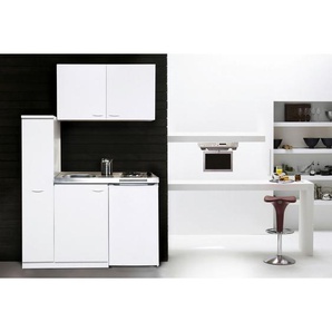 Respekta Miniküche Miniküche , Weiß , Kunststoff , 130 cm , links aufbaubar, rechts aufbaubar , Küchen, Miniküchen