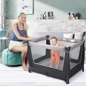 Portables Baby Reiselaufgestell 4-in-1 mit Kinderkörbchen 103 x 72,5 x 73,5 cm Grau